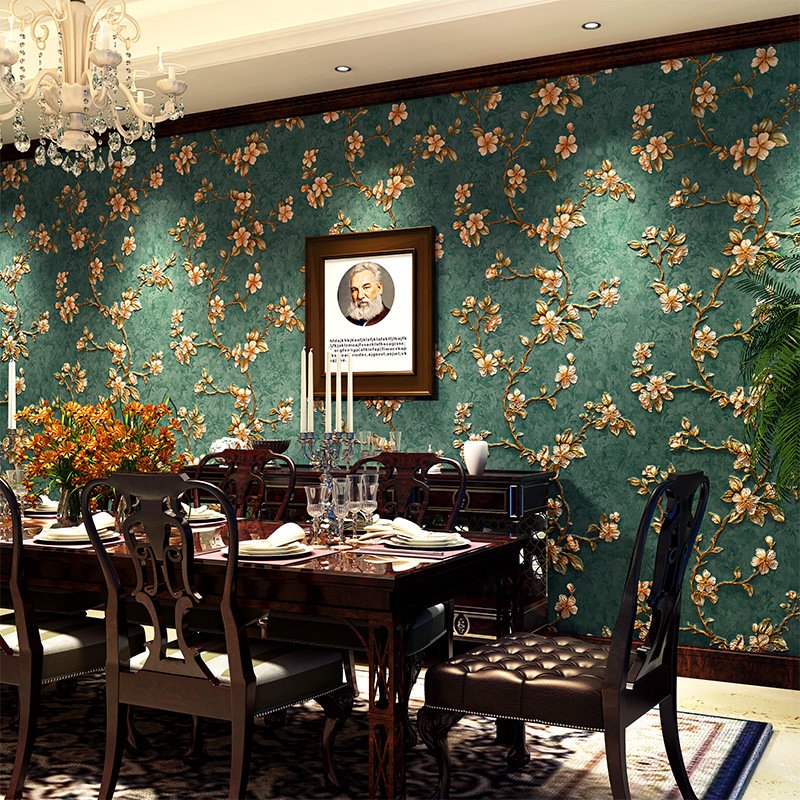 Modern 3d Embossed Non Woven Print Flowers Self Adhesive Wallcovering Polystyrene Wallpaper Peel and Stick Wall Paper Roll