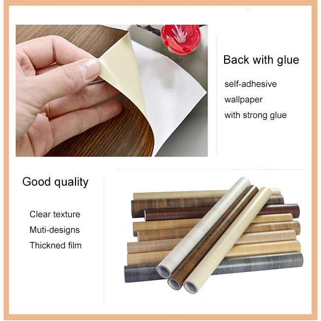 Wood Wallpaper Peel and Stick Wall paper Light Wood Grain Contact Paper for Cabinets Self Adhesive Wallpaper Rolls Removable