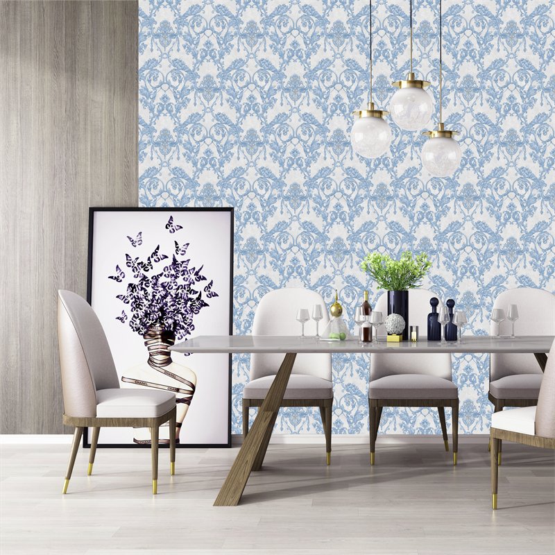 Wallpaper European Wallpaper Modern Luxury Waterproof Vinyl Cotton Feel Wallpaper Self-adhesive