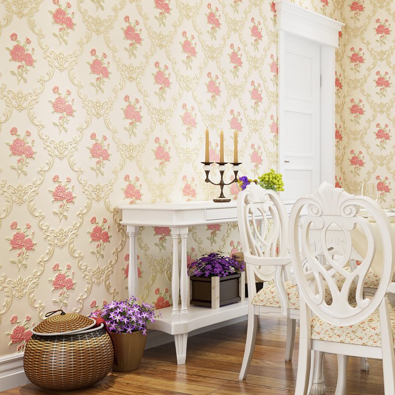 PVC Vinyl Embossed 3D Effect Removable Self-adhesive Wall Cover Material Coating Wallpaper Vinyl peel and stick wallpaper