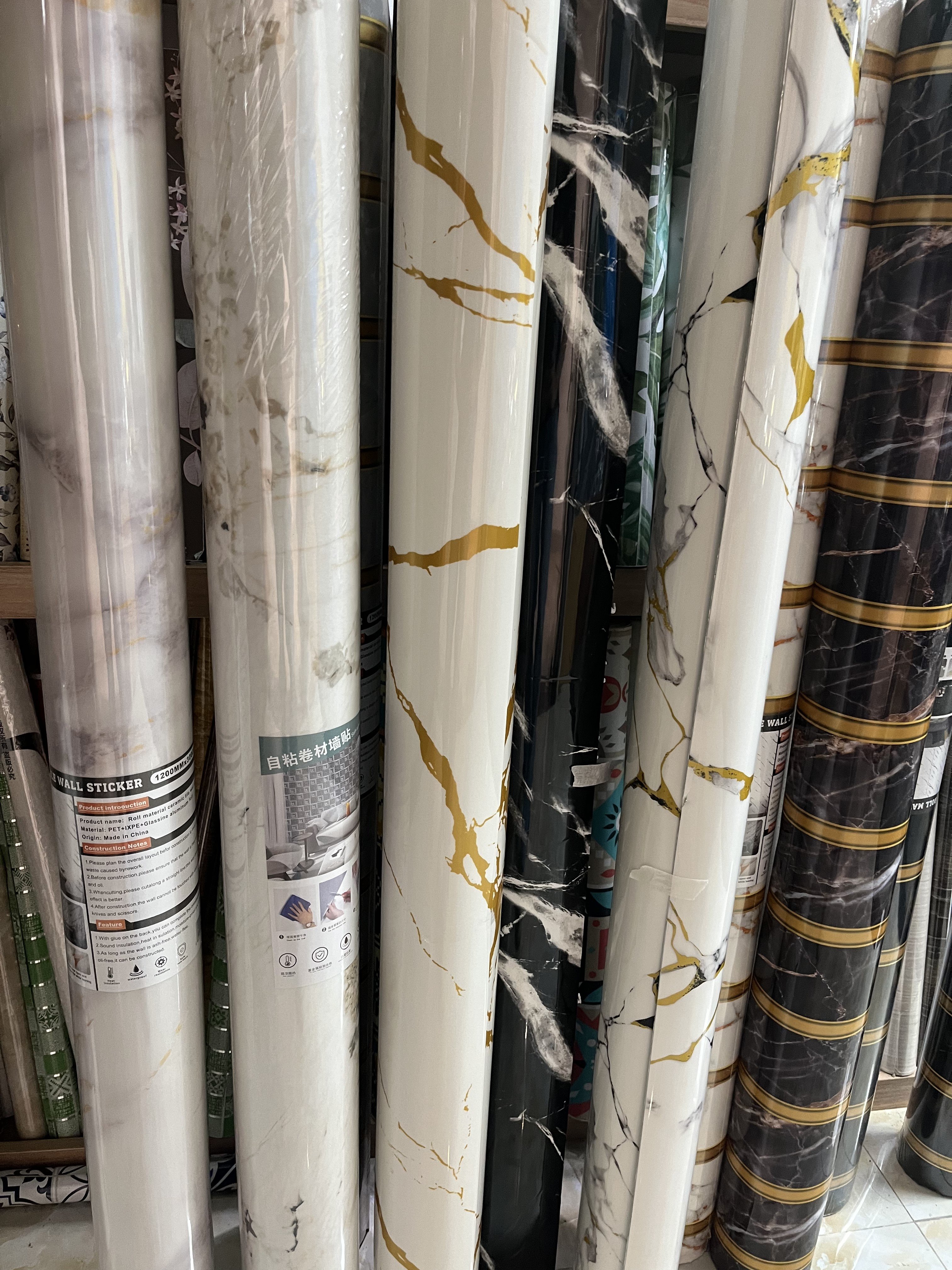 UDK hot selling Marble roll wall stickers Foam Wall Tile adhesive stickers luxury designs for wall renovation decoration