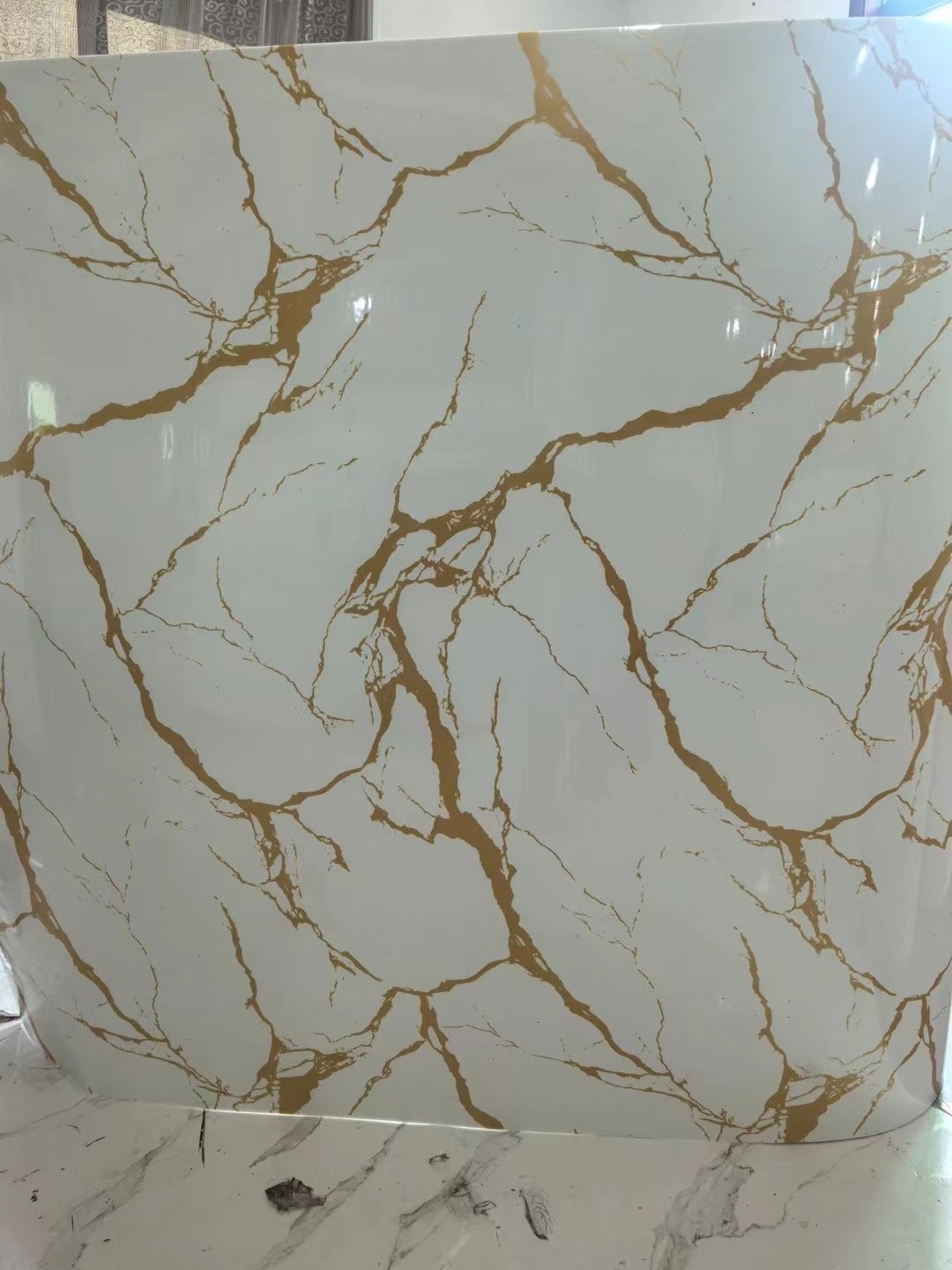UDK Marble wall foil roll sticker 1.2m*3m waterproof adhesive wallpaper decorative film wall decor Living room sofa background