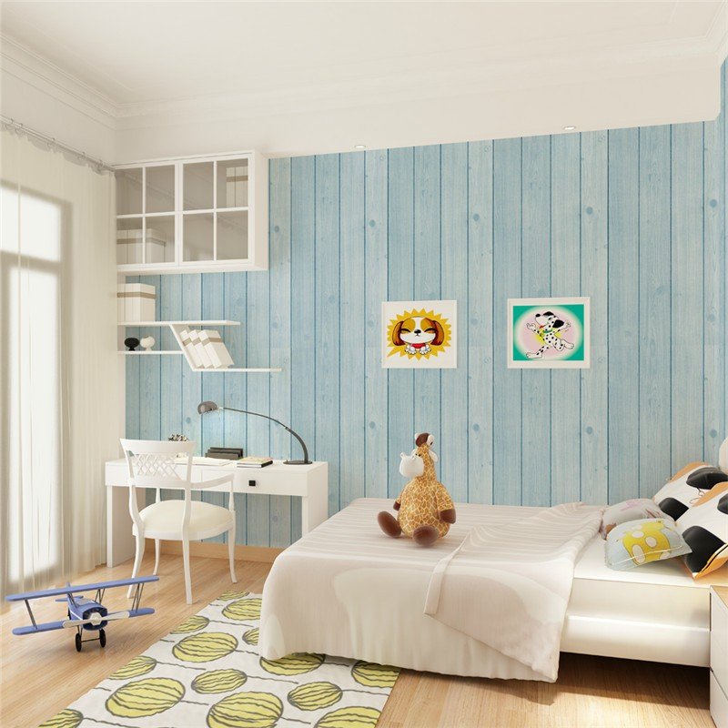 10M Wholesale High Quality Ready to Ship Wood Printed Sticker Wall Paper Modern Striped Cheap Wallpaper Rolls For Home