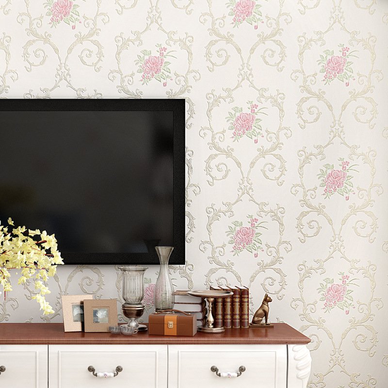 3d pink floral embossed mural wallpaper home decoration flower wallpaper rolls for living room luxury