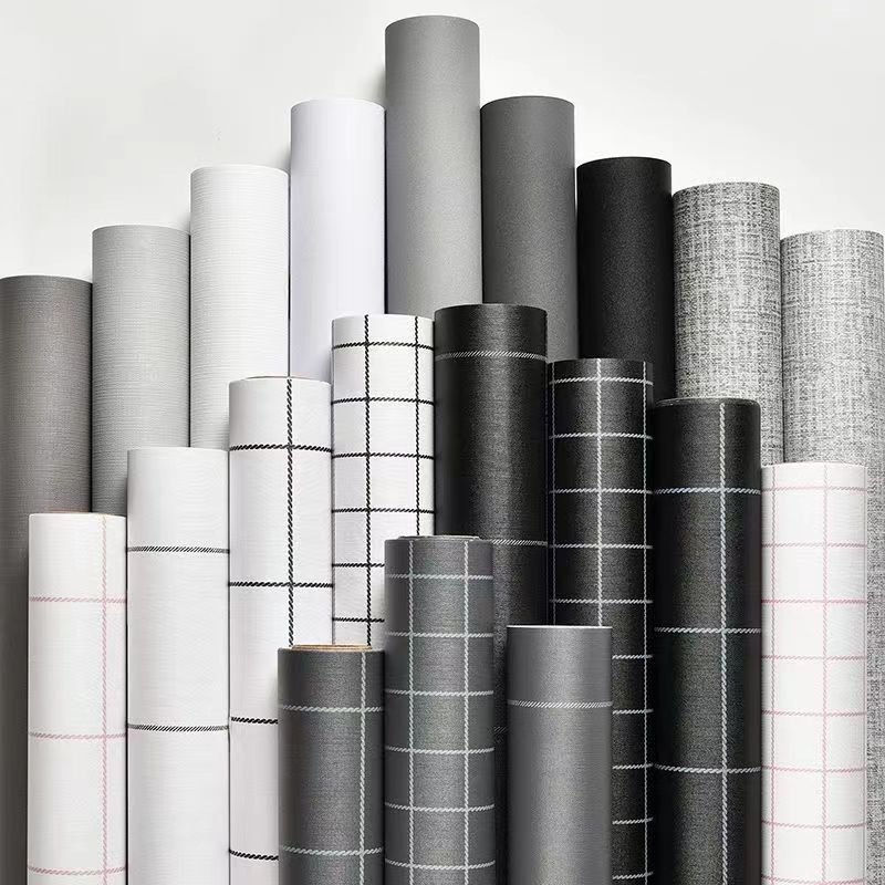 Gray system PVC Peel and Stick Wallpaper Customized Support Black Gray Self-adhesive Wallpaper Rolls