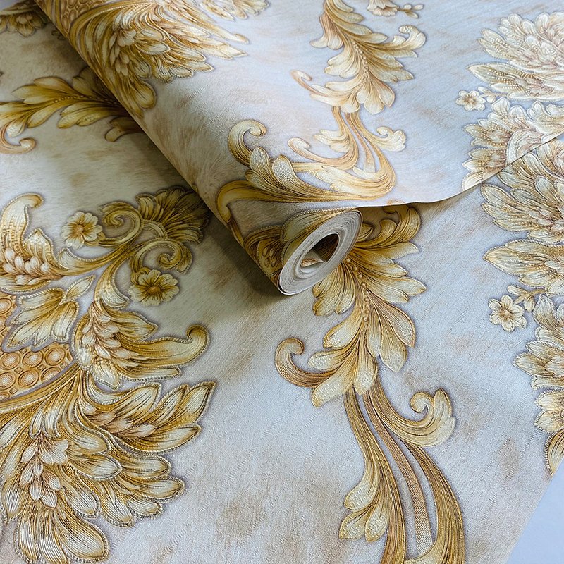 Home decoration materials 3D Damascus wallpaper large flower PVC living room TV background wall wallpaper roll wholesale