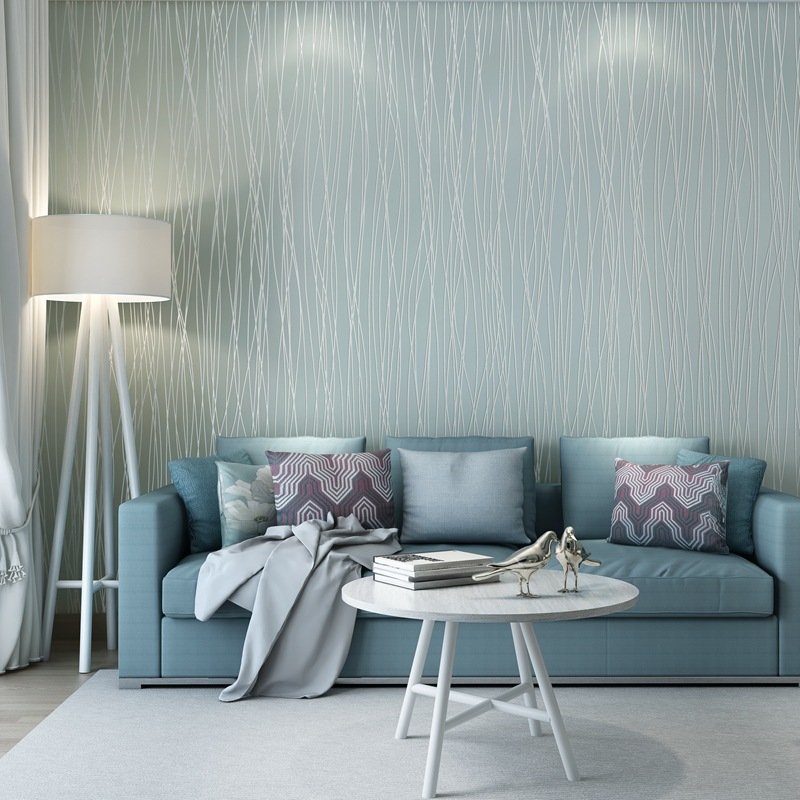 Modern minimalist vertical striped non-woven wallpaper for living room, bedroom, film and television sofa, background wall