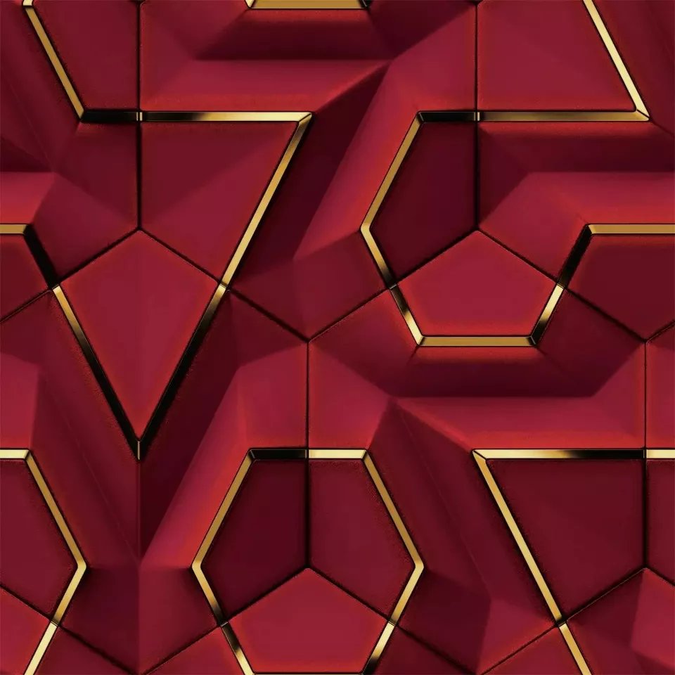 Hot Selling Indoor Modern 3D panel wallpaper Geometric metallic wallpaper for home decoration