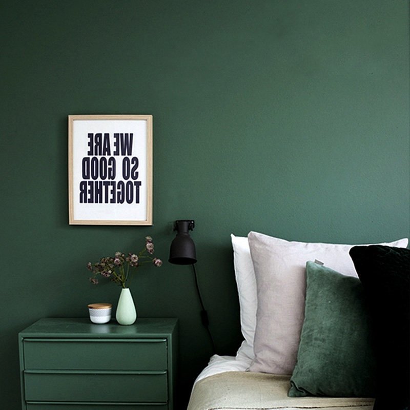 Dark green plain self-adhesive wallpaper bedroom living room clothing store modern simple solid color self-adhesive wallpaper
