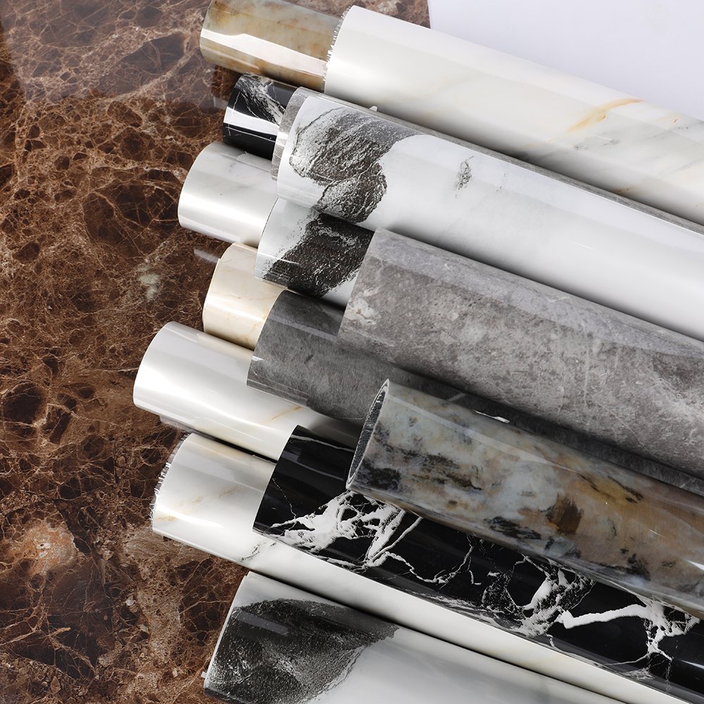 60/120*300cm self adhesive pvc kitchen sticker floor marble sticker roll marble wallpaper