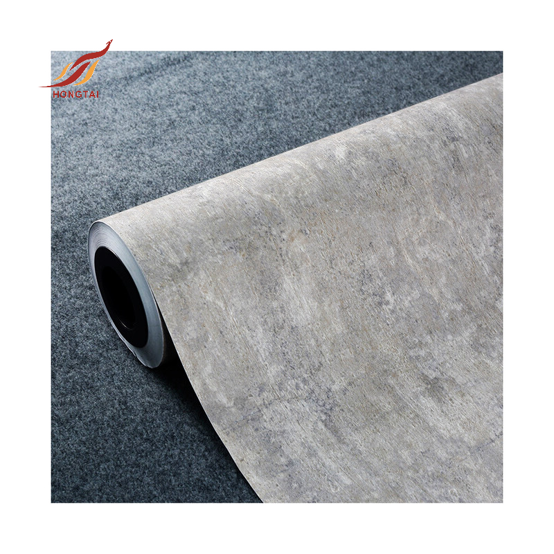 Office Decoration Internal Grey Color Wall Paper Rolls Plaster Coating PVC Vinyl Cement Wallpaper