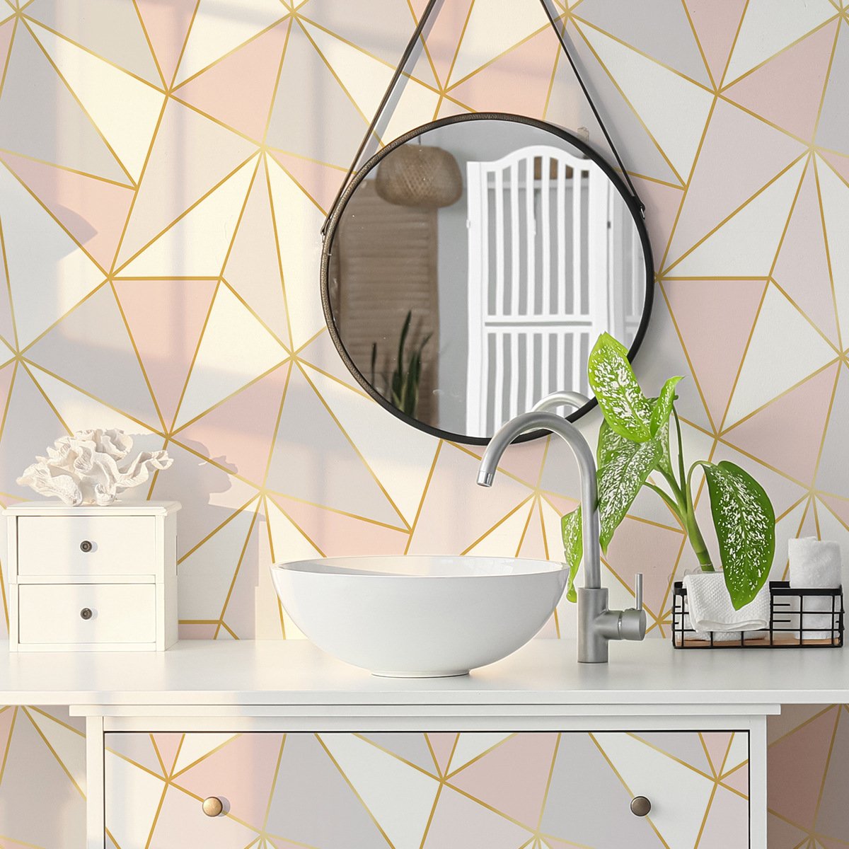 Wallpaper self-pasting simple gray purple pink blue white wallpaper self-adhesive home moisture-proof wallpaper