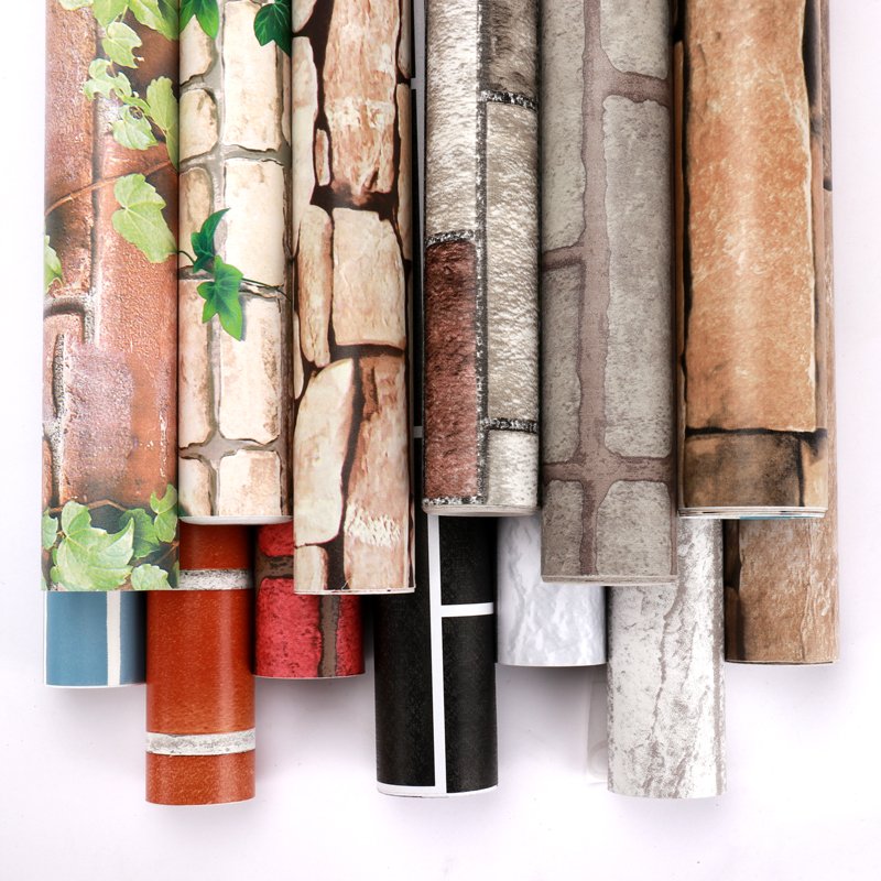 philippines pvc 3d home bedroom decoration self adhesive textured stone white brick wallpaper wall