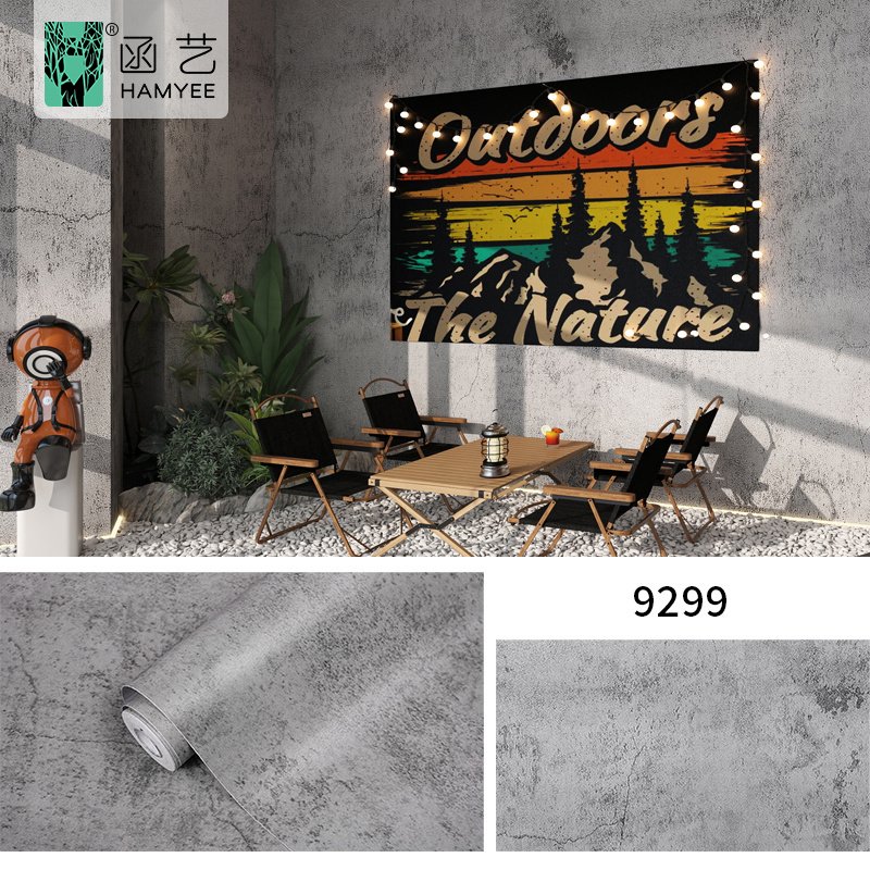 3D textured peel and stick concrete wallpaper grey cement self adhesive wall paper for walls decoration