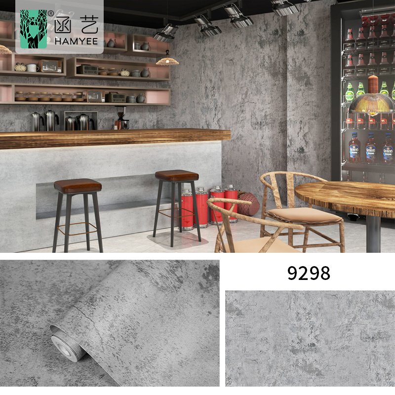 3D textured peel and stick concrete wallpaper grey cement self adhesive wall paper for walls decoration