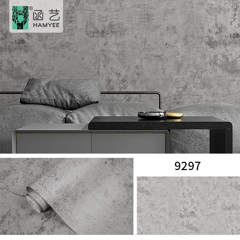 3D textured peel and stick concrete wallpaper grey cement self adhesive wall paper for walls decoration