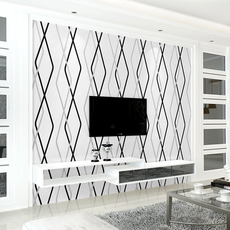 3d Modern Minimalist Geometric Curve Striped TV Background Thickening Bedroom Living Room Wallpaper