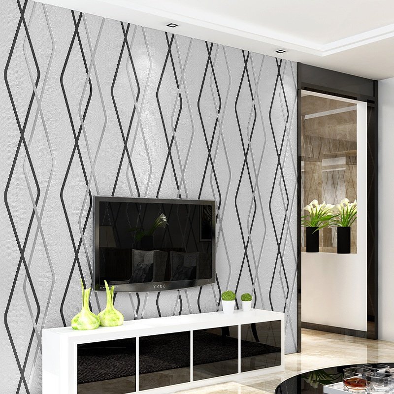 3d Modern Minimalist Geometric Curve Striped TV Background Thickening Bedroom Living Room Wallpaper