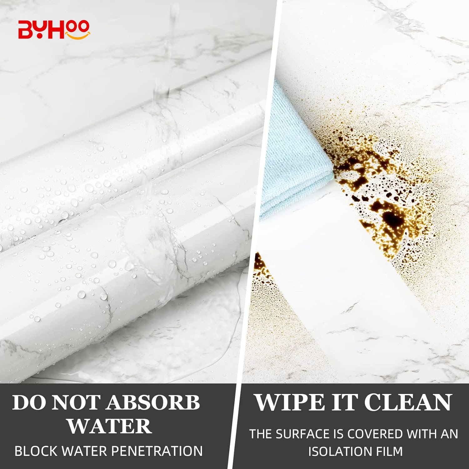 Wholesale White Grey Wallpaper Peel and Stick Glossy Marble Self Adhesive Contact Paper for Countertop Kitchen Cabinets Bathroom