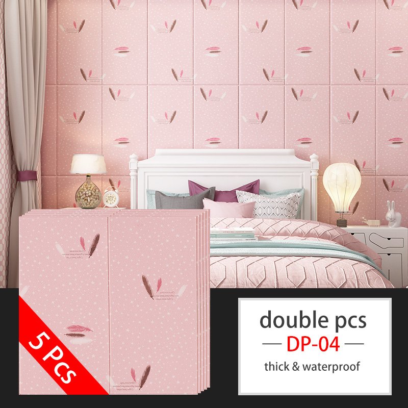 Sweet and Cozy Self-adhesive Cartoon Wall Stickers Waterproof Mould-proof Anti-collision Wall Panels for Bedroom Living Room