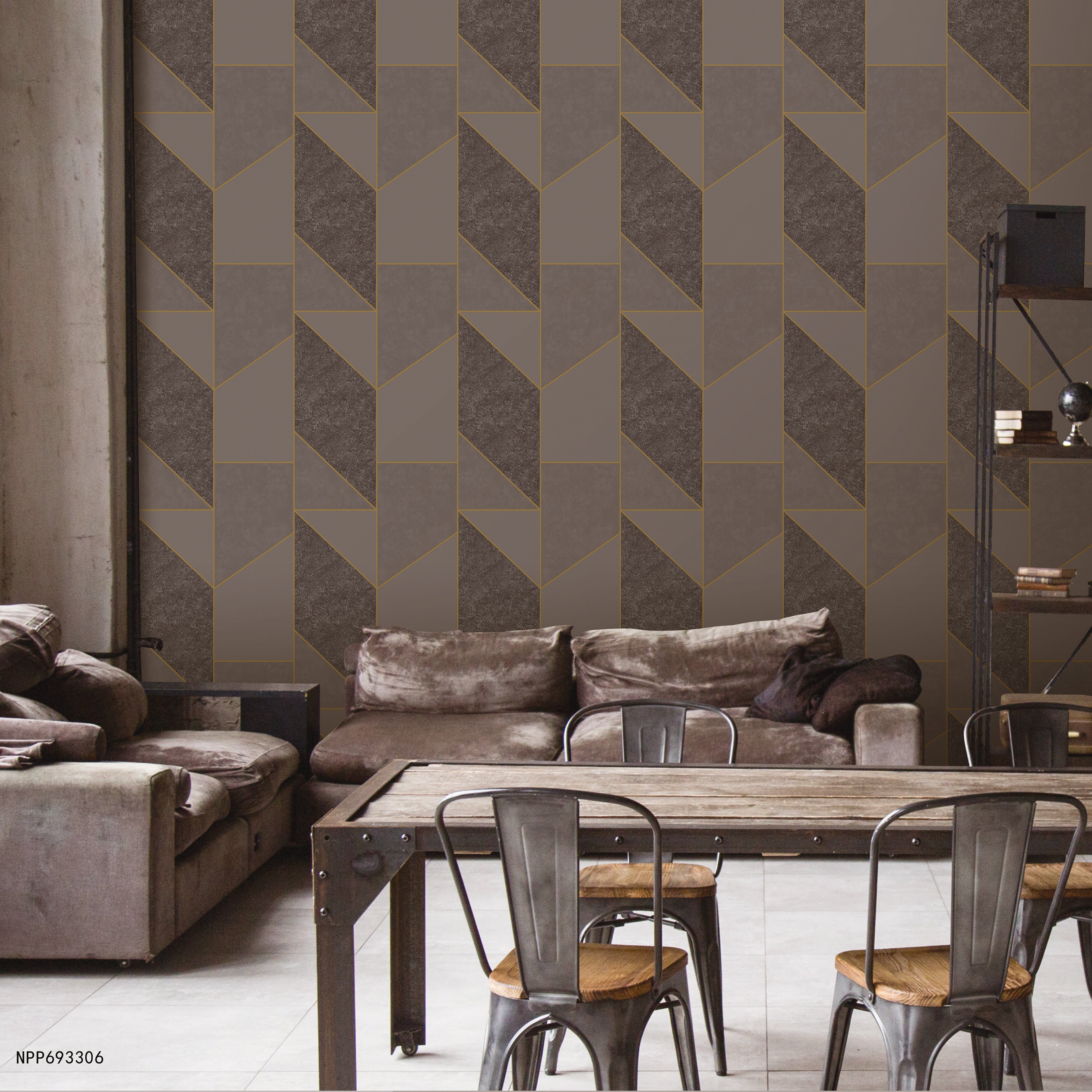 Stylish Geometric Design PVC Wallpaper Wall Paper Roll Modern