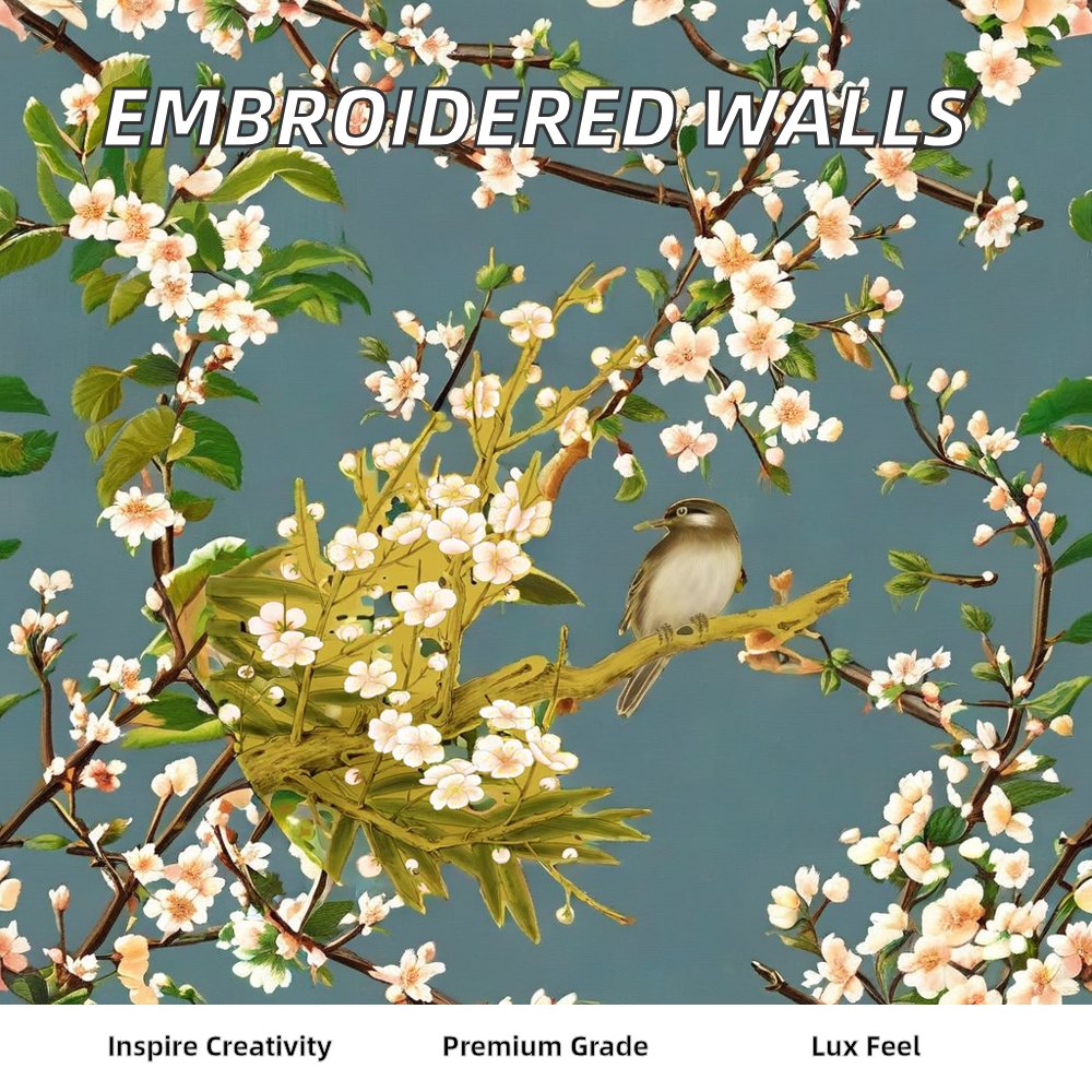 Modern Home 3d Wall Decor Soundproof Fireproof Heat-Insulating Embroidered Wallpaper Roll Mural