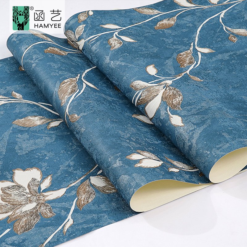 pvc wall paper wallpaper roll rose flower nonwoven 3 d textured wallpaper