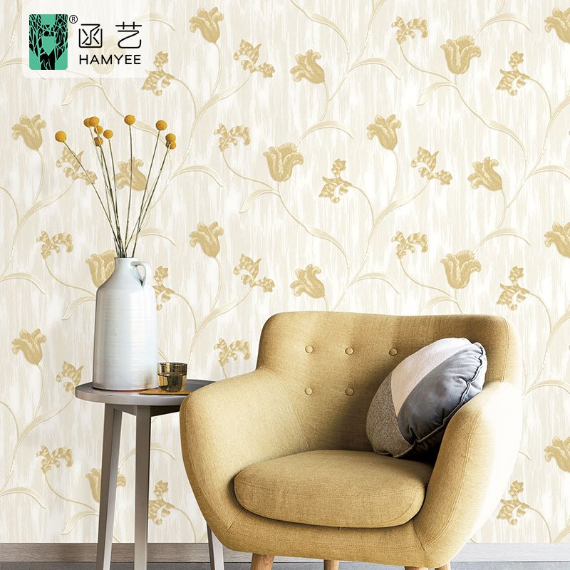 pvc wall paper wallpaper roll rose flower nonwoven 3 d textured wallpaper