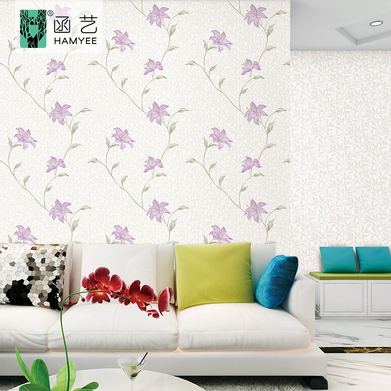 pvc wall paper wallpaper roll rose flower nonwoven 3 d textured wallpaper