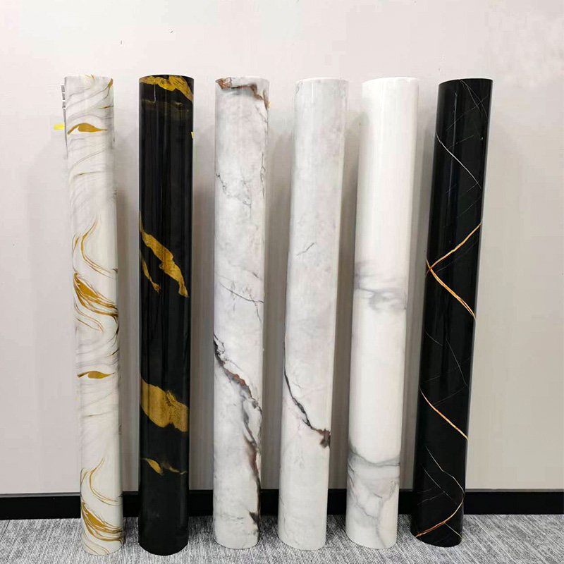 2024 latest design hot-selling mysterious3d black Marble PVC Stripped Wallpaper for Home Decoration