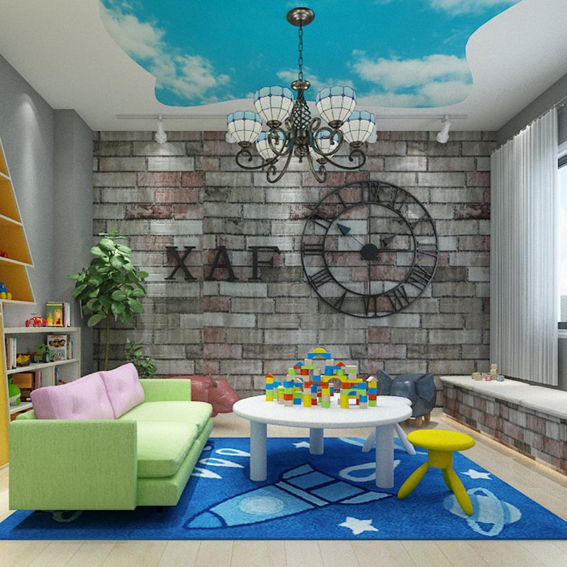Ali wallpapers 3d multicolor brick self-adhesive home mural wallpaper sticker wallpaper