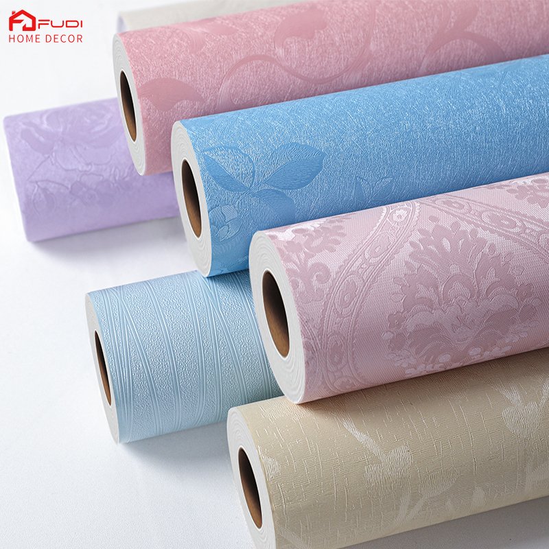 FuDi A009-4 Silver Grey Cement Texture Glitter 3D Damask Embossed Wallpaper