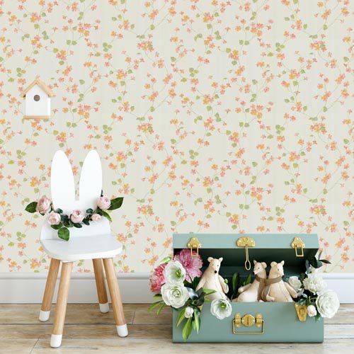 Modern Country Style Cute Beautiful Flower PVC Wallpaper Kitchen Living Room