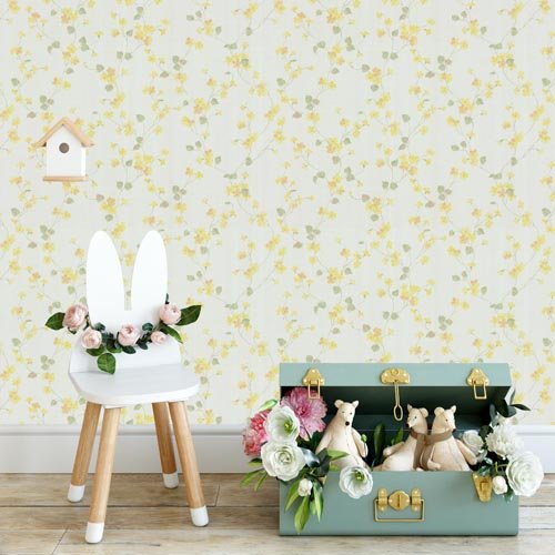 Modern Country Style Cute Beautiful Flower PVC Wallpaper Kitchen Living Room