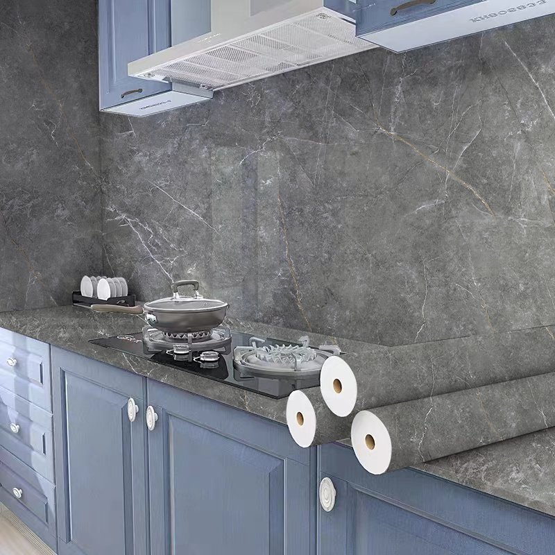 Cheap Waterproof Dark grey 3D Marble sticker Wallpaper Peel and Stick Self-adhesive Wallpaper for home decoration