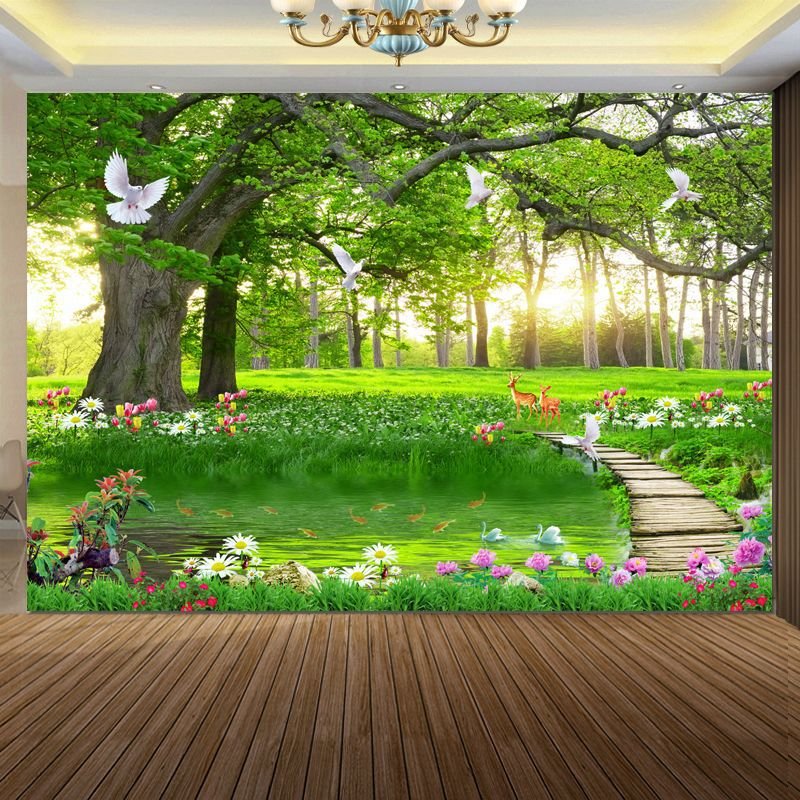 Custom Photo Wall Paper 3D Waterfall Landscape Painting Living Room TV Backdrop Mural Non-woven Fabric Wall Covering Wallpaper