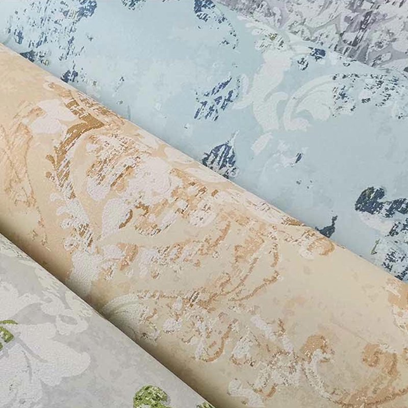 Personalized abstract colored brushing water Self adhesive non woven wallpaper