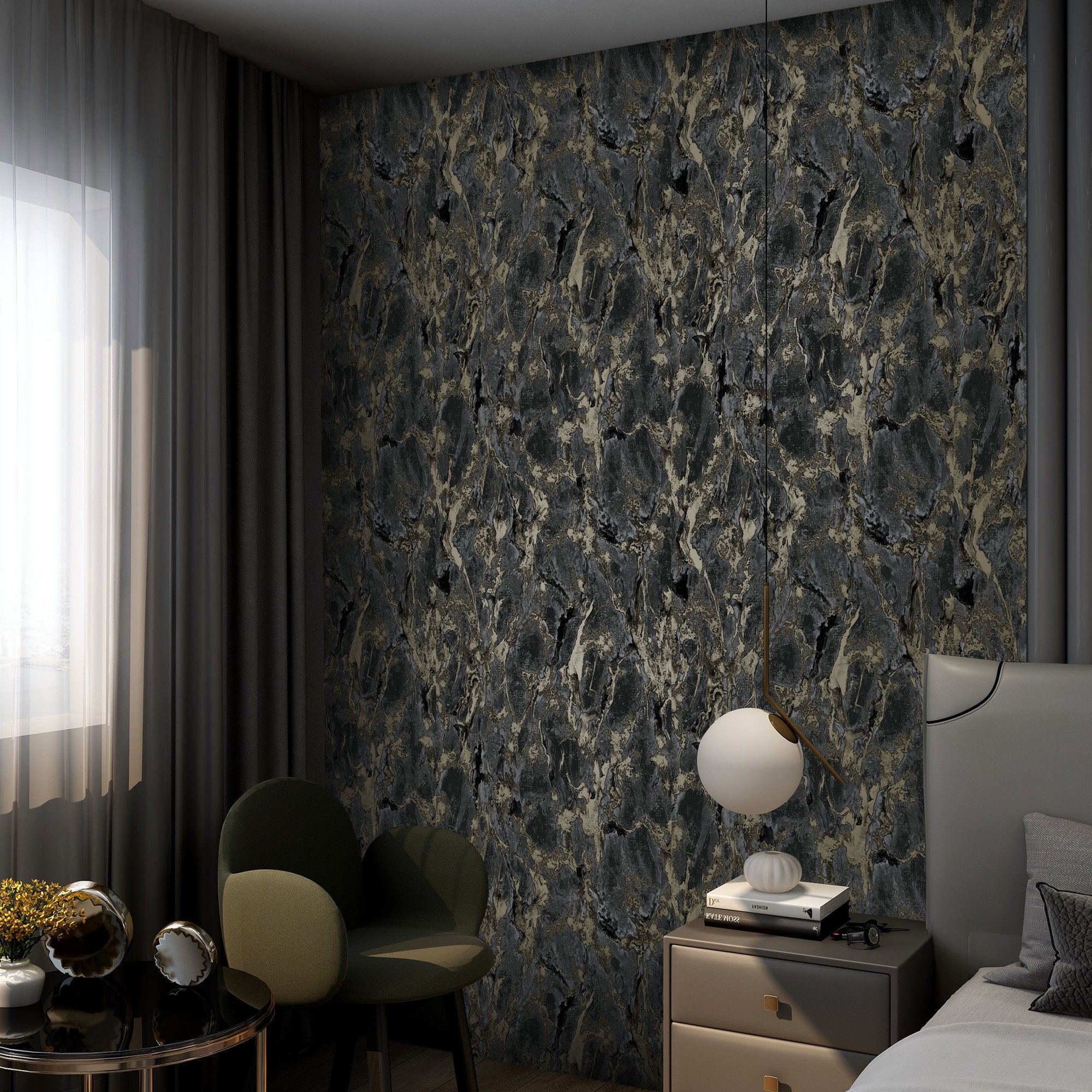 Modern Luxury Marble Wallpaper New Design Non-Woven Wallcovering for Home & Hotel Waterproof for Bedroom Decoration