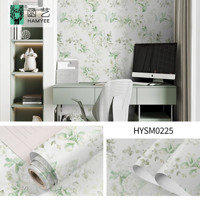 Custom design wall paper self adhesive floral wallpaper wall covering sticker rolls