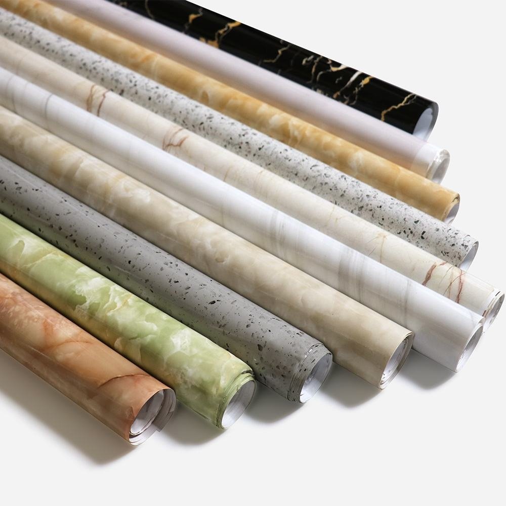 pvc marble film White Marble Wallpaper Contact paper wall panel and desk decoration