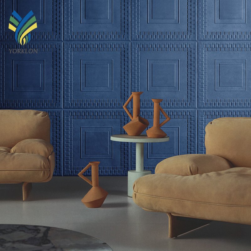 YKTB5011 Modern Waterproof Geometric Matt Acoustic 3D Foam Wallpapers For Living Room