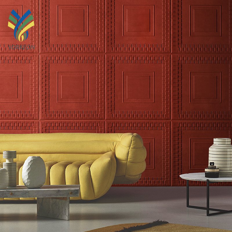 YKTB5011 Modern Waterproof Geometric Matt Acoustic 3D Foam Wallpapers For Living Room