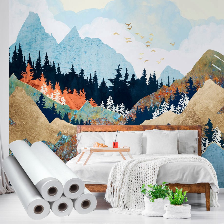 Water resistant peel and stick removable repositionable self adhesive reusable blank printable fabric wall paper wallpaper rolls