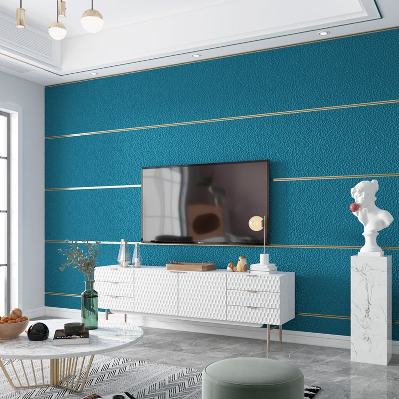 Non-woven 3D Wallpaper Nordic Geometric Pattern Lines Fashion Living Room TV Background Wall Home Decoration Wall Stickers