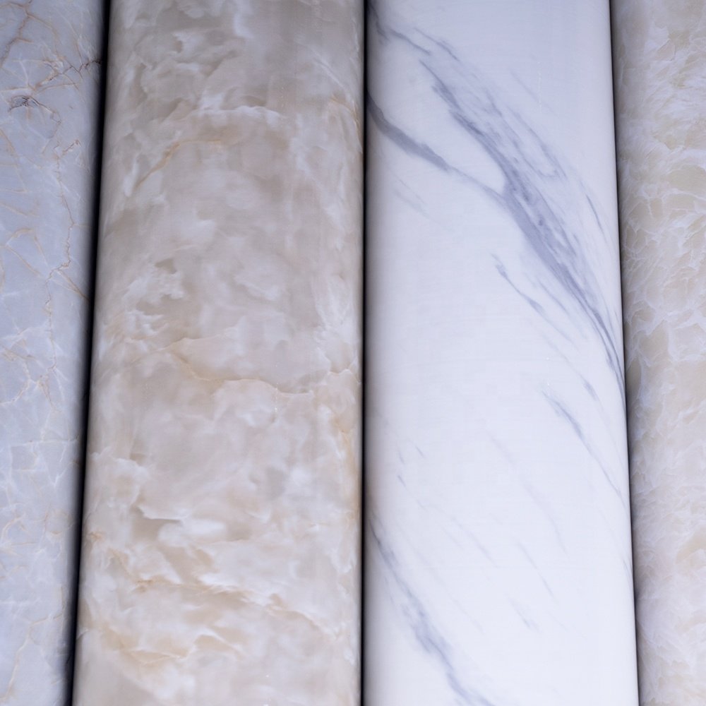 Water proof Heat resistant Self Adhesive Vinyl Marble DIY Matte Film Marble Wallpaper for Bathroom Wall Covering