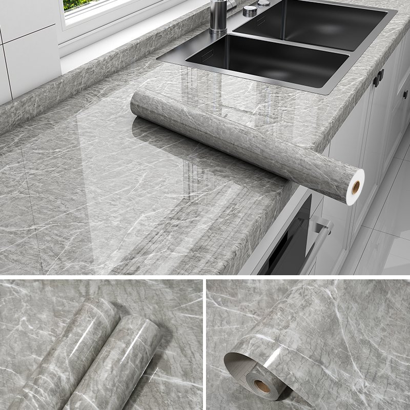 Factory Wholesale Self-Adhesive PVC Marble Grain Wallpaper Waterproof Peel&Sticker Film Wall Decor Furniture Application Roll