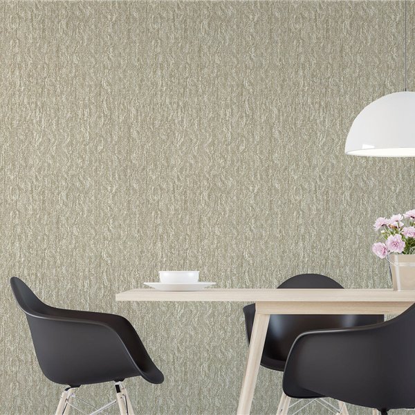 Modern Chinese deerskin velvet 3D non-woven fabric thickened bedroom wallpaper