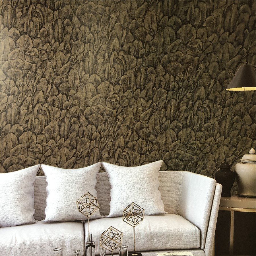 factory supply leaves bedroom decoration non-woven material 0.53*9.5m size wallpaper rolls