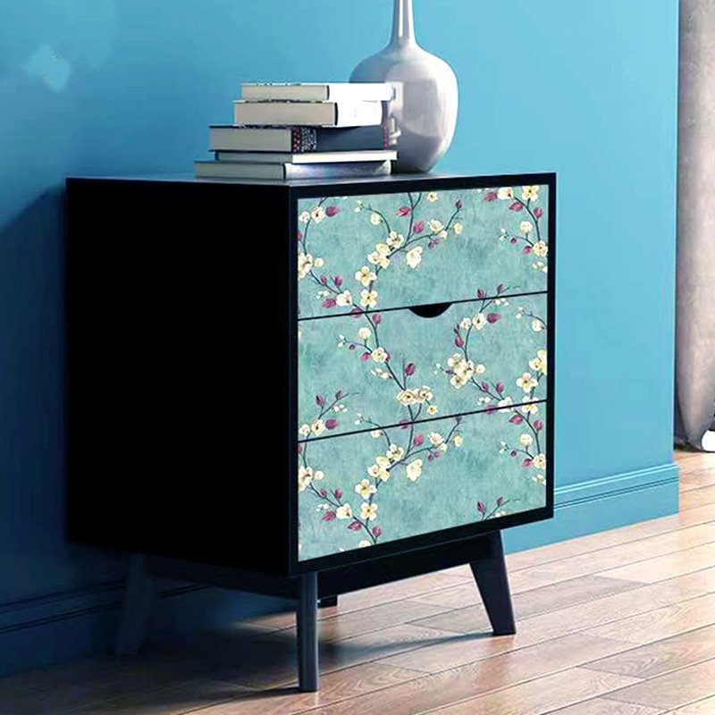 Waterproof Vintage green 3D floral wall papers peel and stick vinyl pvc self-adhesive wallpaper rolls for living room decoration