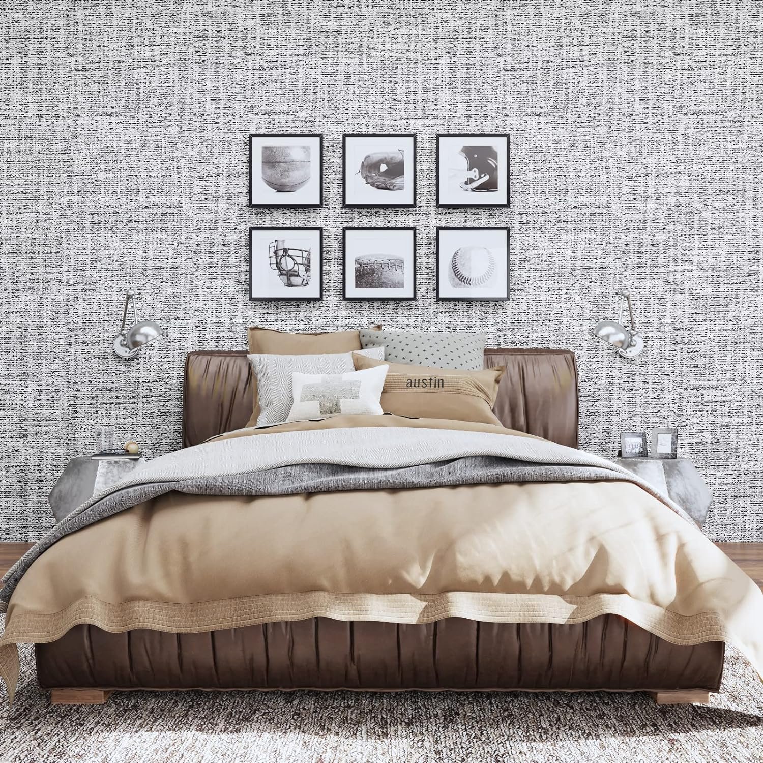 ORON DECO Self-Adhesive Peel Stick Wallpapers Linen Texture Interior Waterproof PVC Decorative Wall Paper Living Room Household